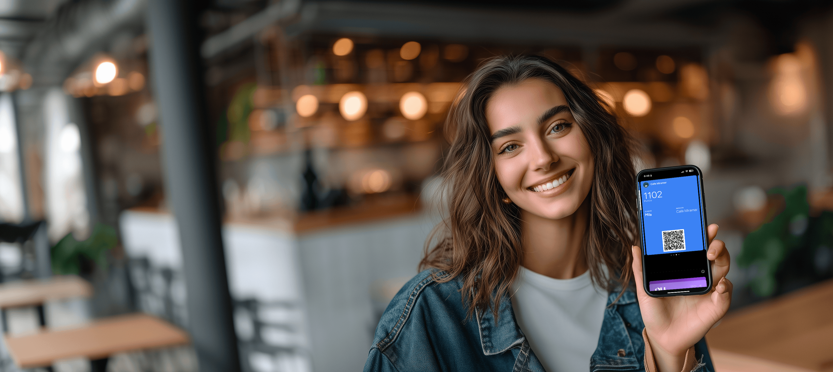Fondo de cafetería con clientes felices